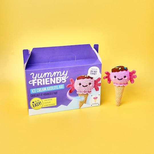 Lion Brand® Ice Cream Axolotl Ari Yummy Friends Kit